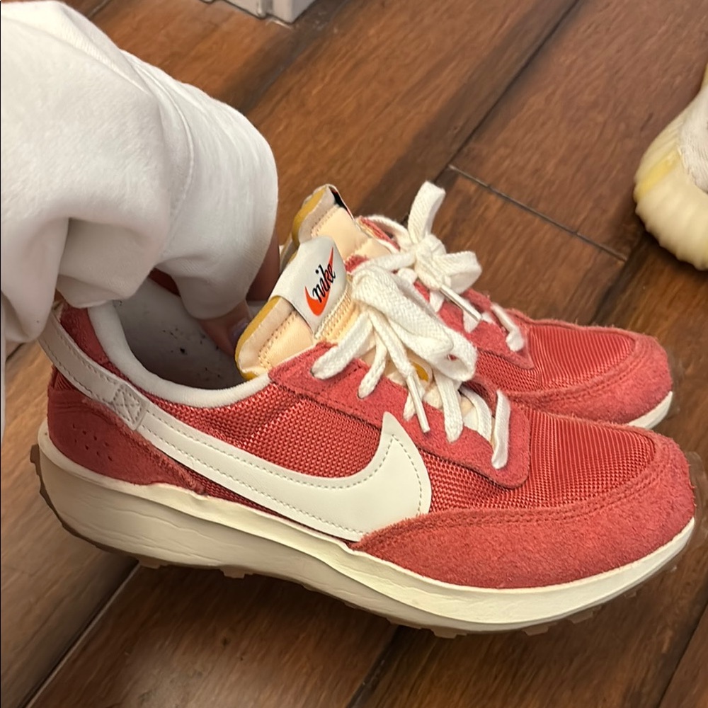 Nike Women's Pink Coral and White Sneakers